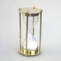 Nautical Brass Hourglass Sand Timer 5 Min. 6"