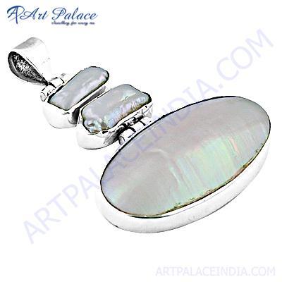 Indian Touch Pearl Silver Jewellery,Pendant