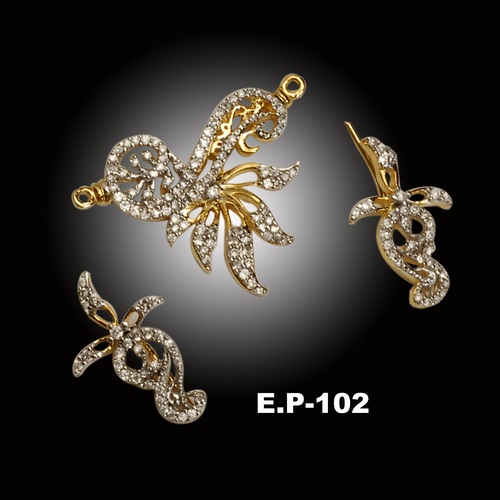 Amethyst Diamond Pendant - Brass Metal, Gold Plated, CZ Diamonds | Elegant Pave Setting, Durable, Versatile