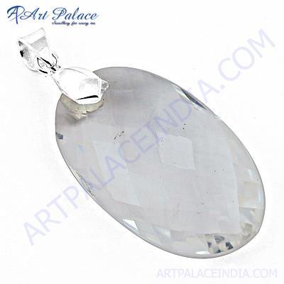 Trendy Crystal Gemstone Silver Pendant