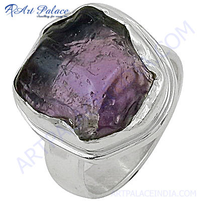 Latest Fancy Amethyst Silver Gemstone Ring