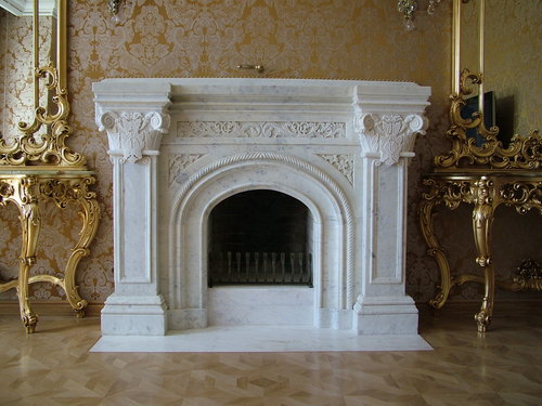 White Stone Fireplace