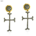 Pave Diamond Cross Earring 