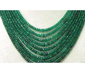 Faceted Rondelle Emerald Beads