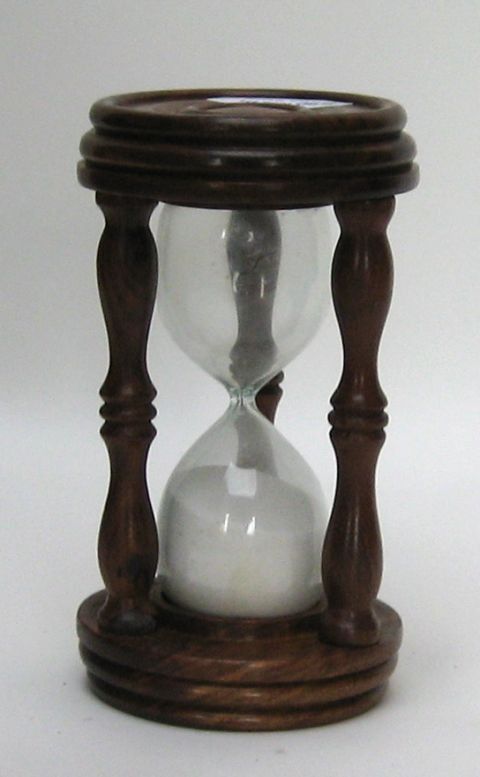 NAUTICAL WOODEN SAND TIMER 7"