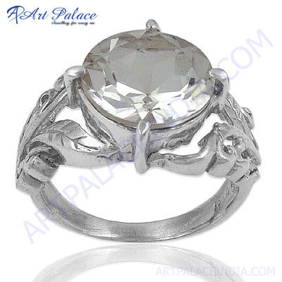 Stylish Cubic Zirconia Silver Gemstone Ring