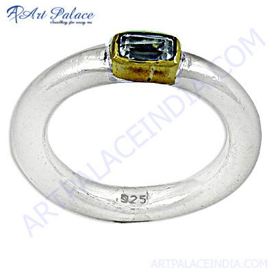 New Fashionable Cubic Zirconia Gemstone Silver Ring   