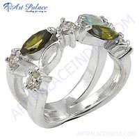 Newest Style Fashion Multistone  Sterling Silver Gemstone Ring