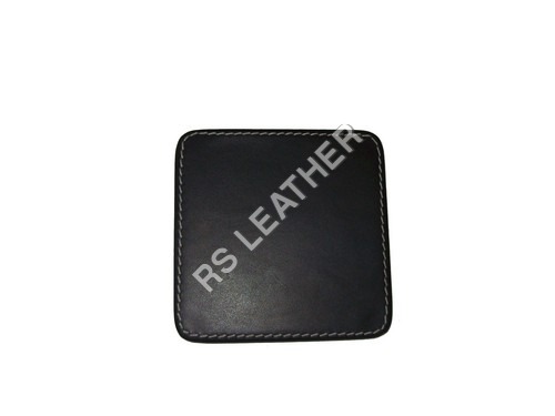 Leather Rustic black coaster