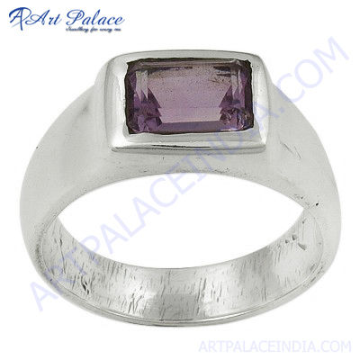 New Classy Amethyst Gemstone Silver Ring