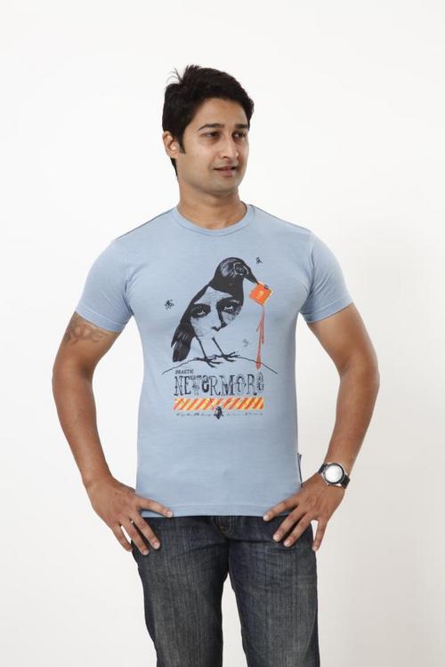 T Shirts - Cotton, S-XXL, Light Blue | Soft Fabric, Stylish Design, Comfortable Fit, Durable Material, Unique Screen Print