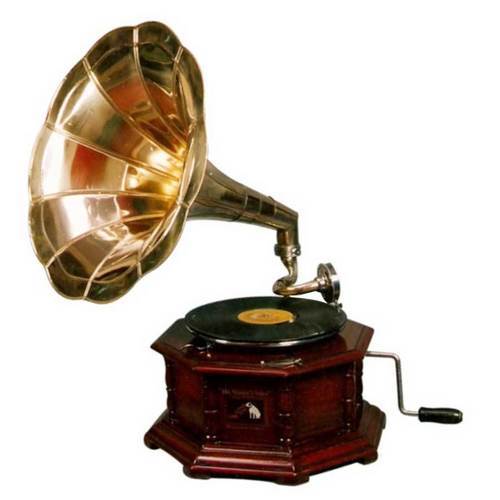 8 Corner Wooden Gramophone 