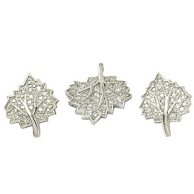 Exclusive Cubic Zirconia Silver Gemstone Earings & Pendant Set