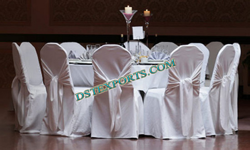 CHAIR COVER WITH ATTACH SASHAS - Polyester, Standard Size, White | Elegant Design, Easy To Attach, Durable, Machine Washable