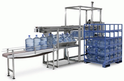 Bottle rack stacker for 5 gallon bottle for filling machine