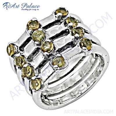 simple and charming Citrine Gemstone Silver Ring