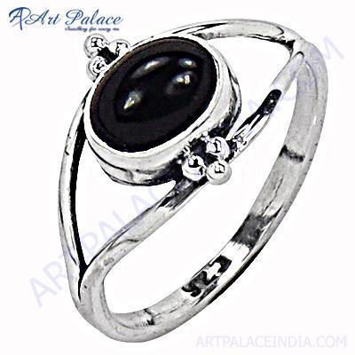 HOT Luxury Fashion Black Onyx Gemstone Silver Ring