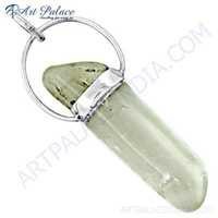 Attrective Crystal Gemstone Silver Pendant