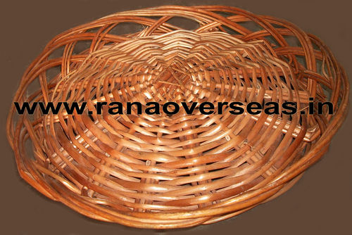 Brown Bamboo Baskets In Round And Cutting Shape