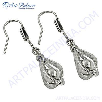 Trendy Charm Plain Silver Earrings