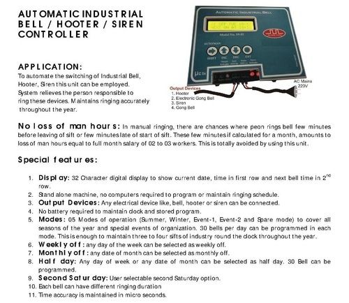 Automatic Industrial Alarm Bell