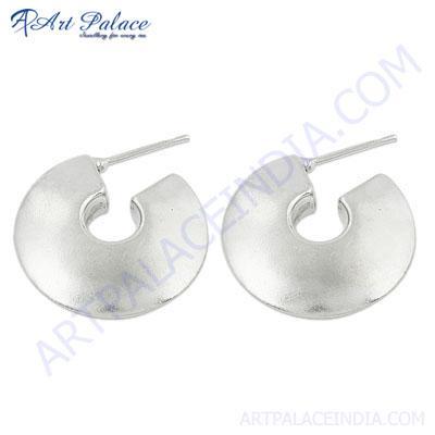 Gracious Fashion Plain Silver Earrings