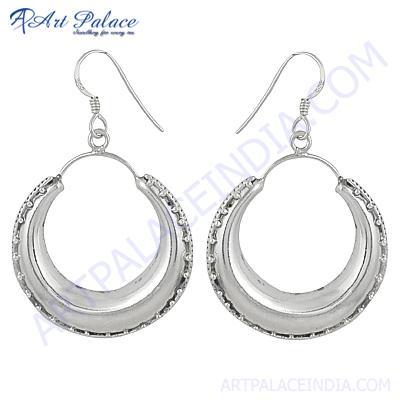 Indian Touch Plain Silver Earrings