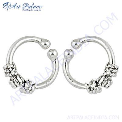 Charming & Rocking Plain Silver Earrings