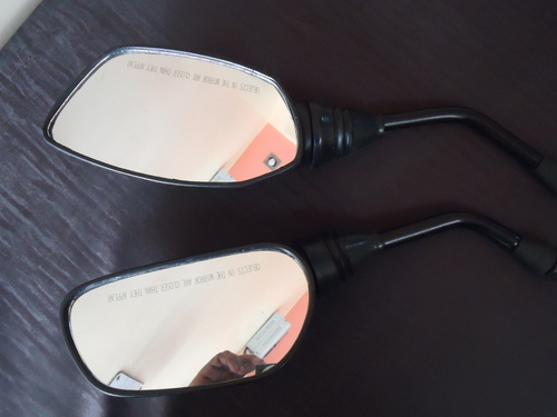 Bike Rear View Mirror - Premium Glass, Max Size | Clear View, Fine Finish, 1 Year Warranty, Compatible with Motorcycles