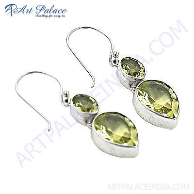 Bold & Beautifull Citrine Silver Gemstone Earrings