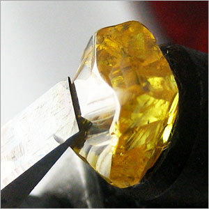 Fancy Yellow Rough Diamond Closeup