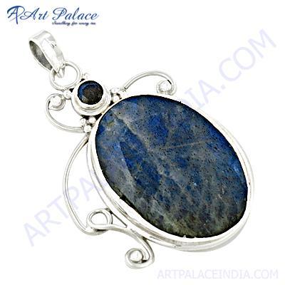 Excellent New Fashionable Labradorite Gemstone Silver Pendant