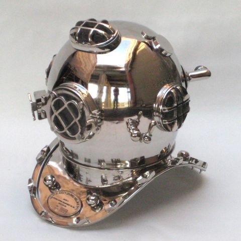 NAUTICAL ALUMINUM DIVERS HELMET MARKS V 18"
