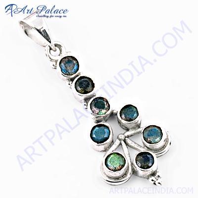 Famous Design Labradorite Gemstone Silver Pendant