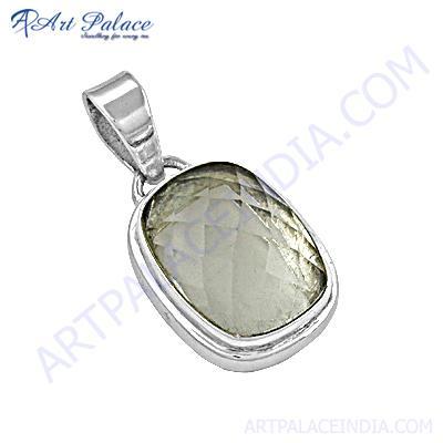 Charming Crystal Gemstone Silver Pendant