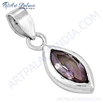 Charming Amethyst Gemstone Silver Pendant