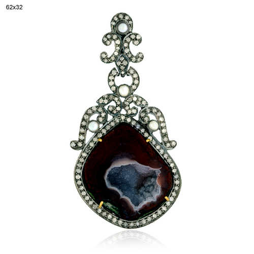 Natural Geode Pendant Jewelry 