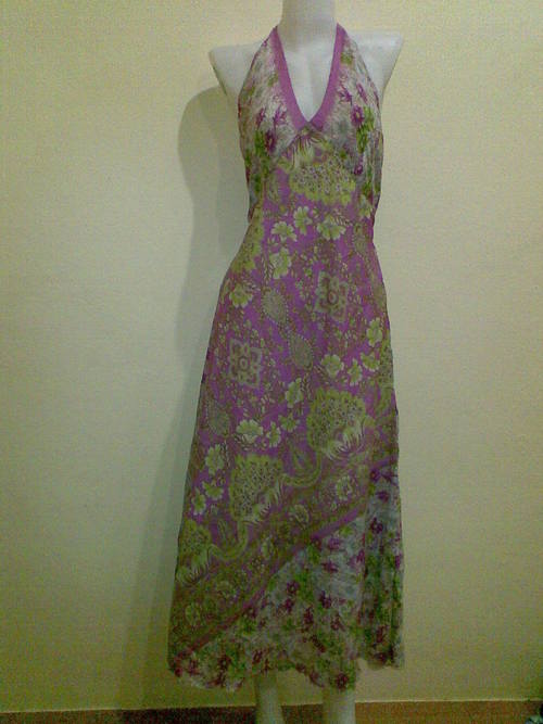 Silk Straight Maxi Dress Long