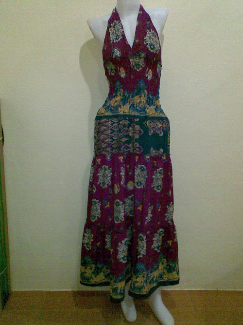 Silk Round Maxi Dress Long