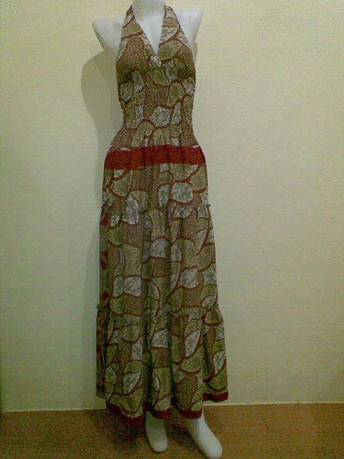 Silk Round Maxi Dress Long