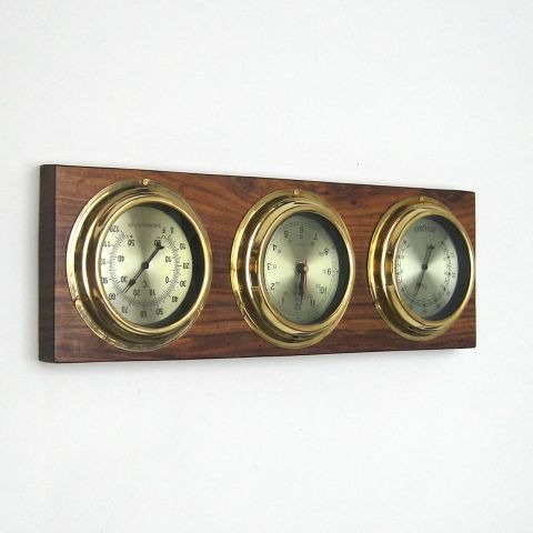 NAUTICAL WEATHER STATION  CLOCK HYGRO & THERMOMETER 8