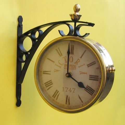 Victoria Station Clock ,Two Sided 8"