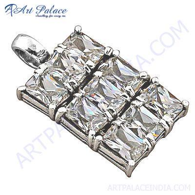 Charming Cubic Zirconia Silver Pendant