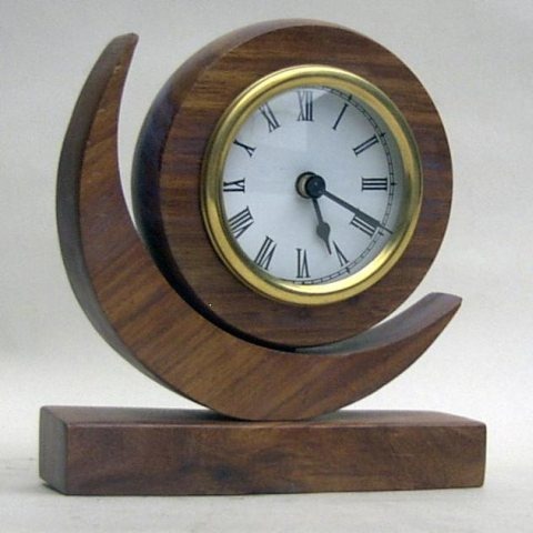 NAUTICAL WOODEN MOON CLOCK BATTRIES NOT INCL 6