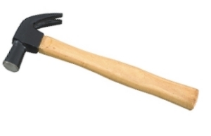 CLAW HAMMER WITH WOODEN HANDLE