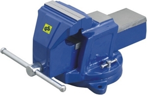 CAST IRON Bench Vice (GS Approved) - Carbon Steel Jaws, Swivel Base, 360Â° Rotation, Hardened Tempered