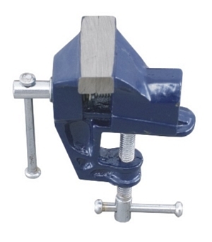 BABY VICE Fixed Base - Cast Iron Body, Knurled Heat Treated Jaws, Painted Finish, Table Clamp Grip