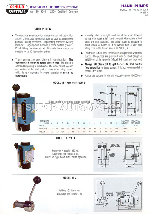 Lubrication Hand Pump