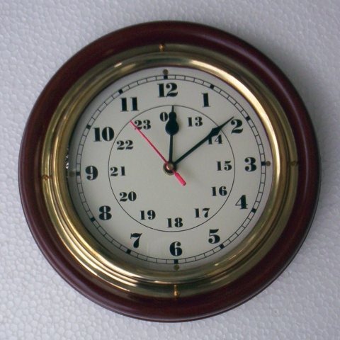 NAUTICAL WOODEN MARINE CLOCK 16