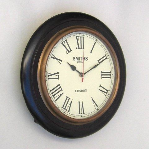 Nautical Wooden Marine Clock Single Time Taper 14"